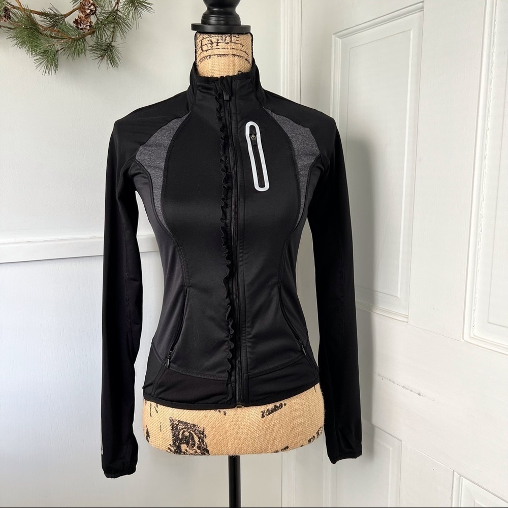 Athleta Prevail Black Running Zip Up Jacket